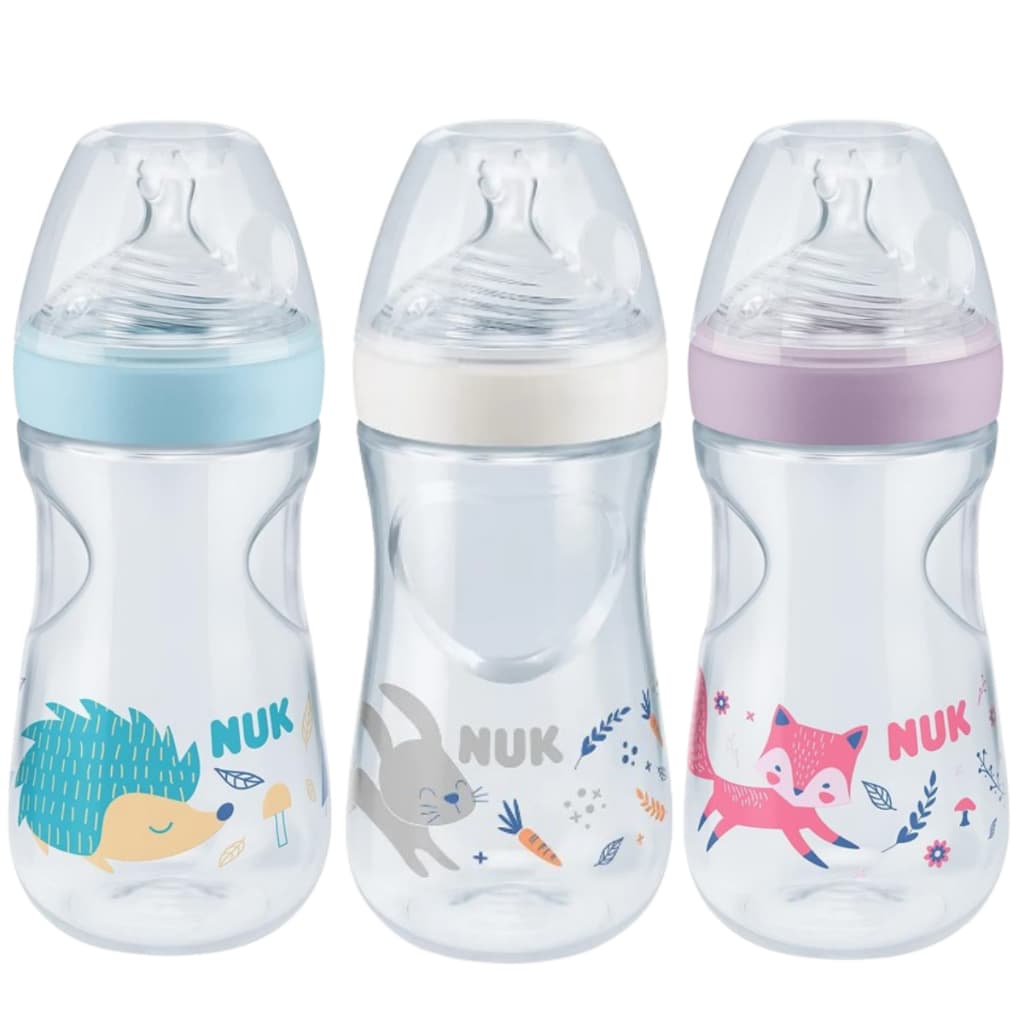 Mamadeira Nuk Anticolica Ortodôntica Essence Smart Flow 270 mL    Fluxo Médio 6 Furos +6 Meses