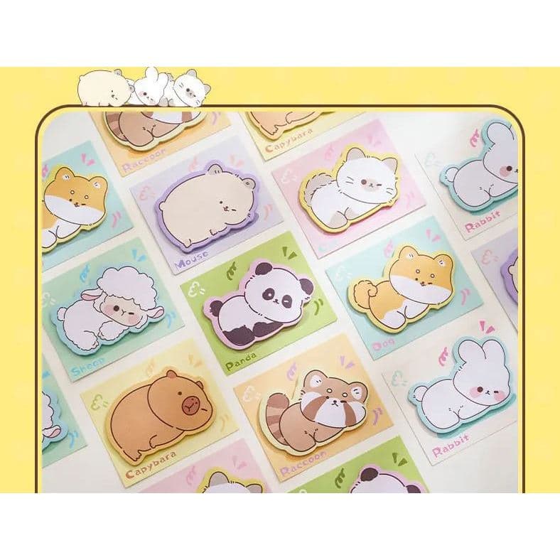 Bloco de Notas Adesivas capivara gatinho animais post it 30 folhas anotações papelaria fofa kawaii