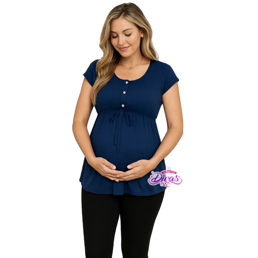 Bata de gestante com botões