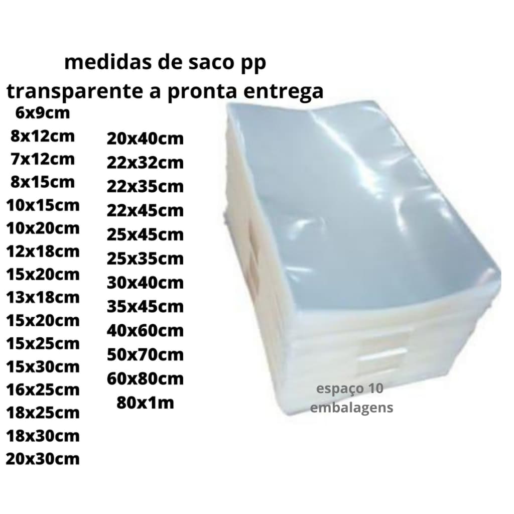 kit 100pçs saquinho tipo celofane varias medidas saco plástico transparente pp polipropileno