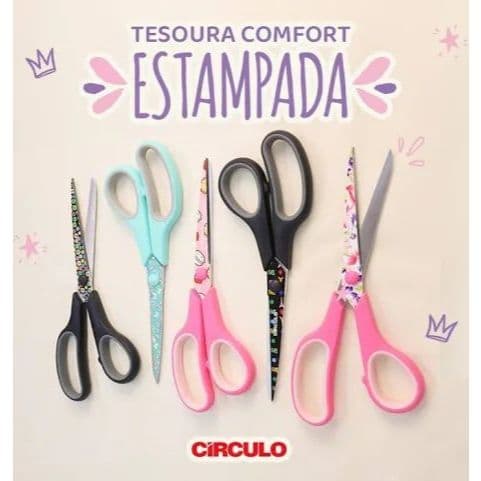 Tesoura Comfort Estampada 8.5 Polegadas 21.5cm - Círculo