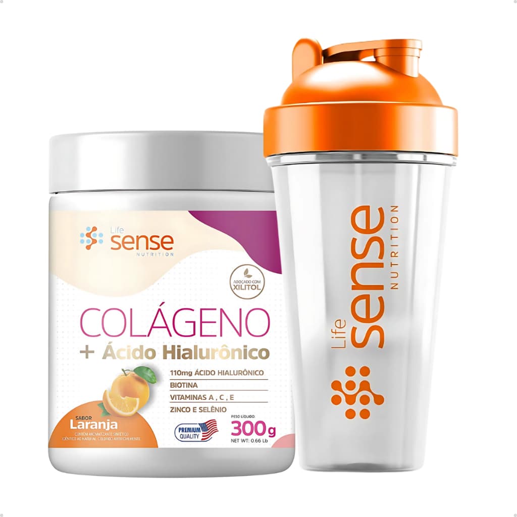 Colágeno com Ácido Hialurônico Drink - 300g + Coqueteleira - Life Sense Nutrition