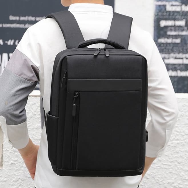 Juzia Bolsas Mochila masculina anti-furto cabo USB faixa para fixar tecido resistente à água multi-bolsos alça ajustável