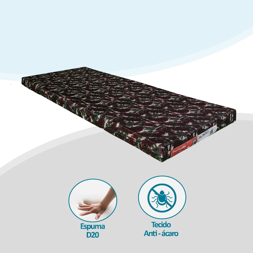 Colchonete Acampamento Camping Colchão Retiro Portátil Solteiro Espuma D20 188cm Envio Imediato