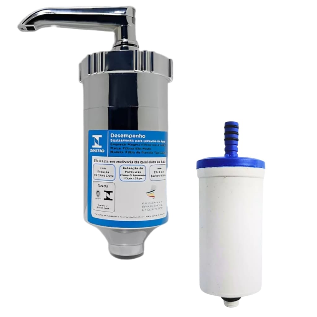 Filtro Copo Abs Cromado Com Refil Universal Para Torneira Cozinha Gourmet