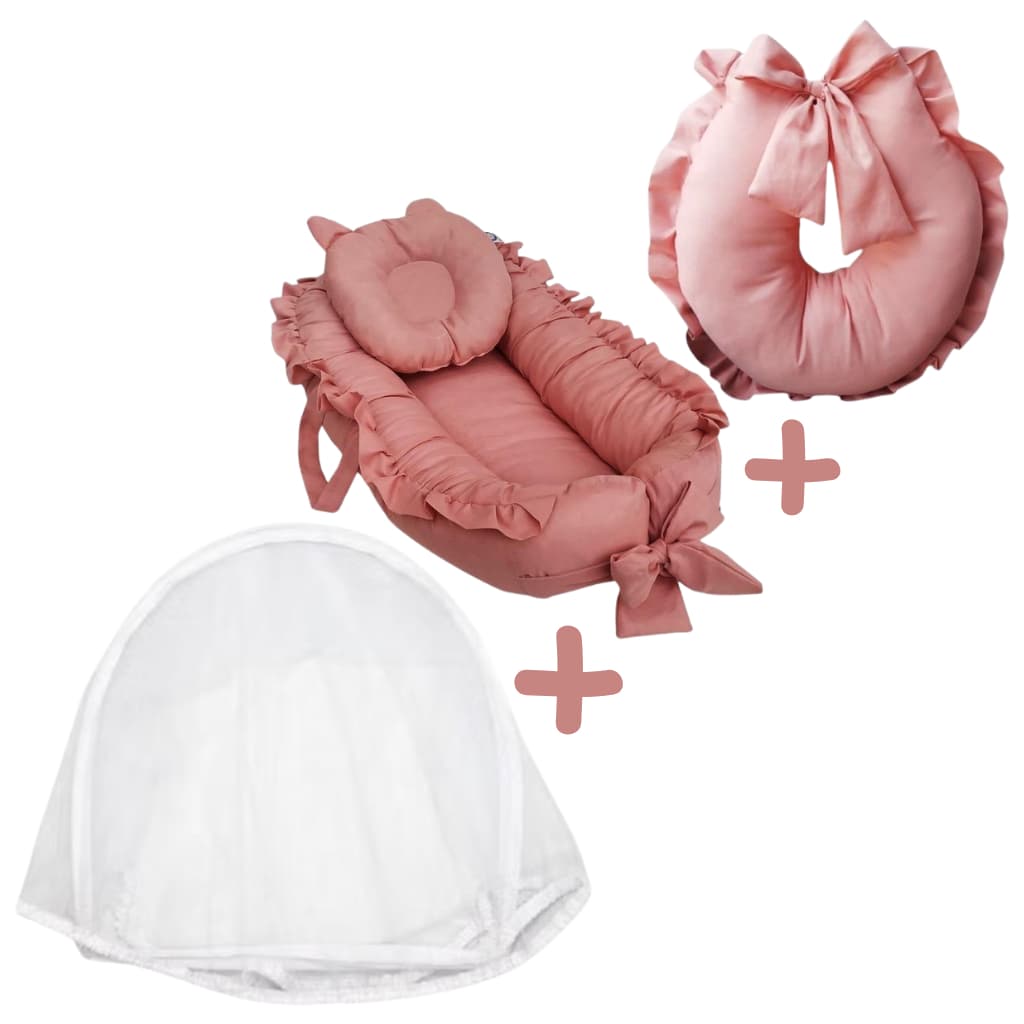 Kit Ninho com Mosquiteiro e Almofada de Amamentação