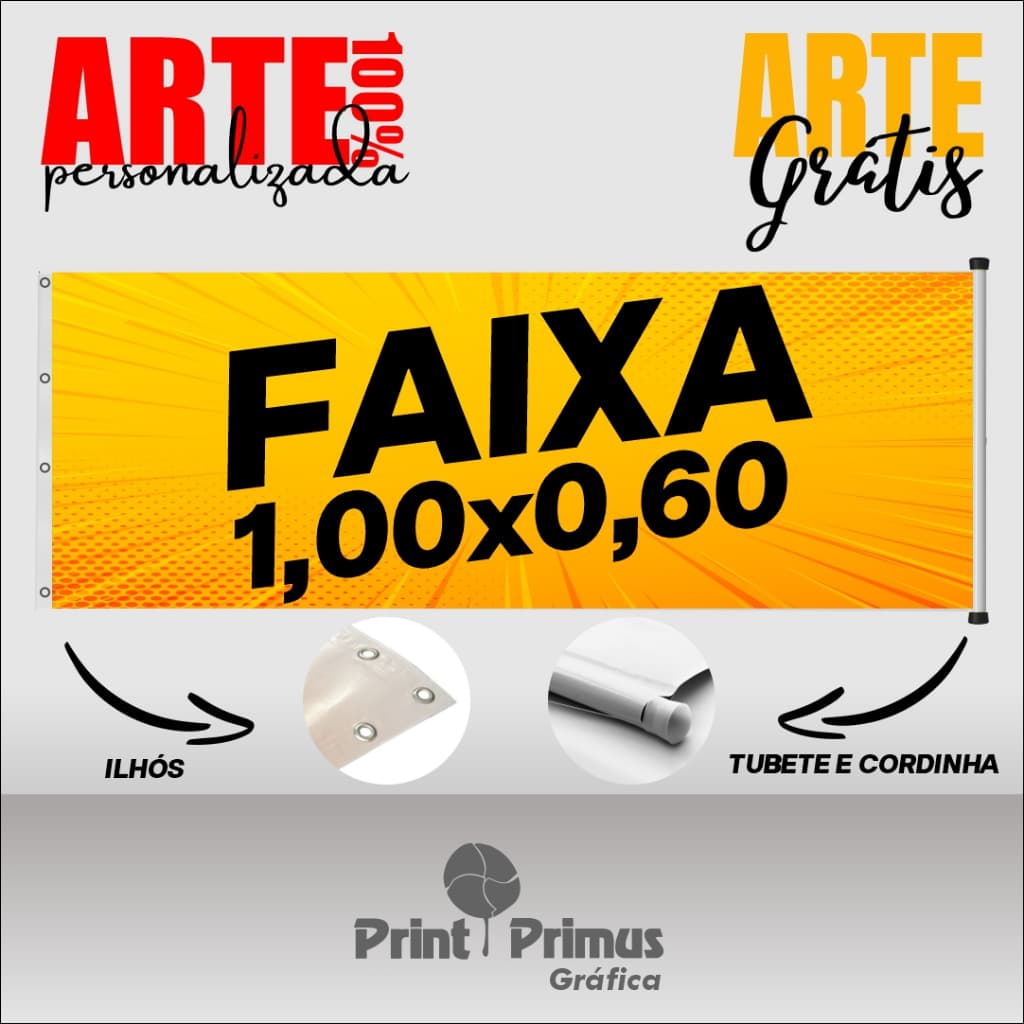 Faixa/Lona 1,00x0,60cm - Personalizada
