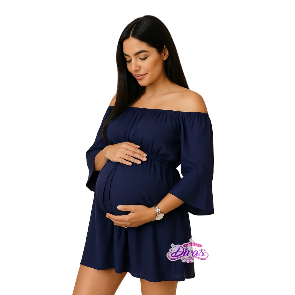 Vestido Gestante Cigana Manga 3/4