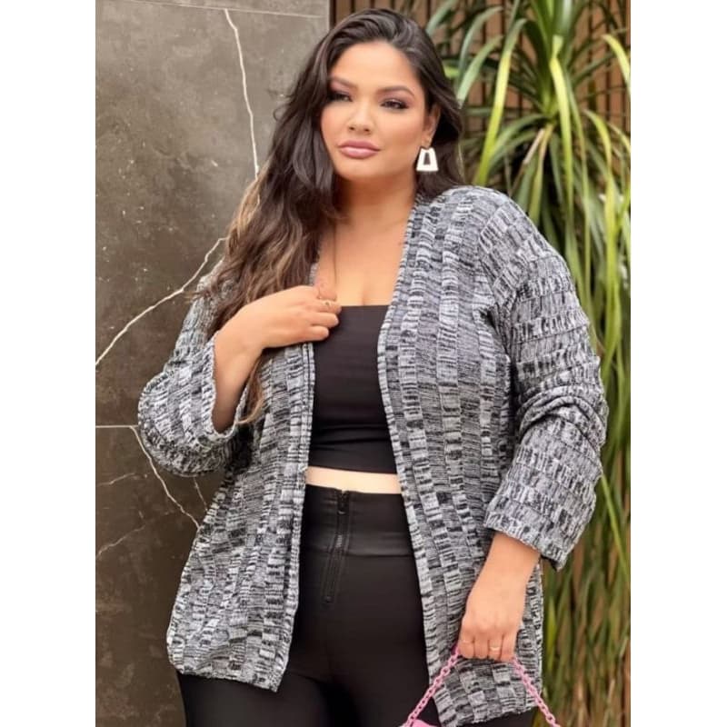 KIMONO CARDIGAN PLUS SIZE TRICOT INVERNO  FRIO ABERTO  MESCLA  LUXO ❤️‍🩹