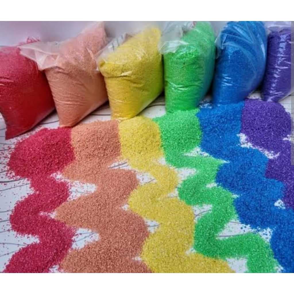 KIT Com 2 Pacotes Areia Colorida Para Arranjo Artesanato Aquário 950G - PEDRA