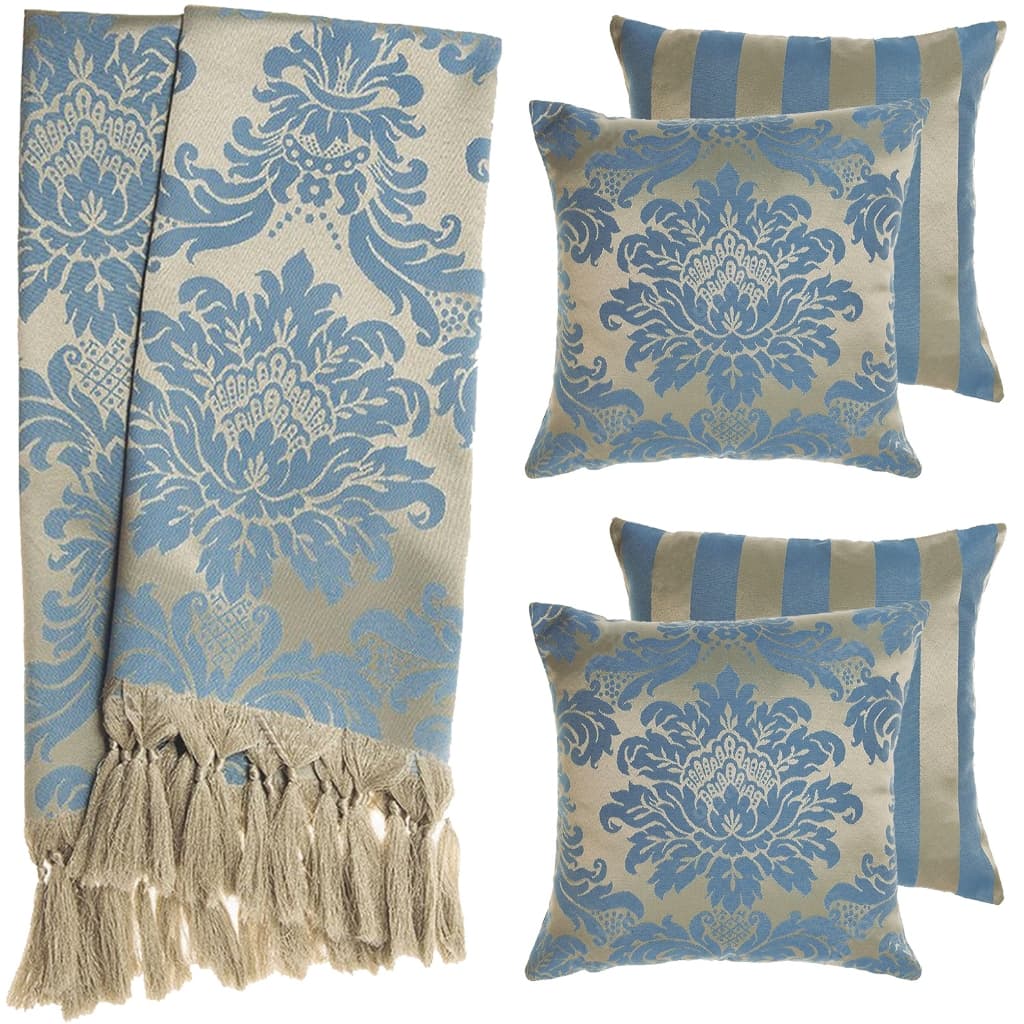 1 Manta para Sofá 210x140 + 4 Capas para Almofadas - Várias Cores