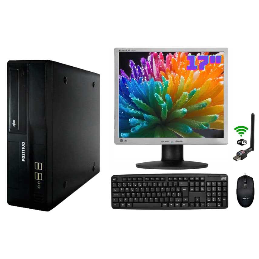 Computador Completo Core i3 Intel 8gb Ram 250gb HD Tela 17 Teclado Mouse Wifi Cabos HDMI Garantia