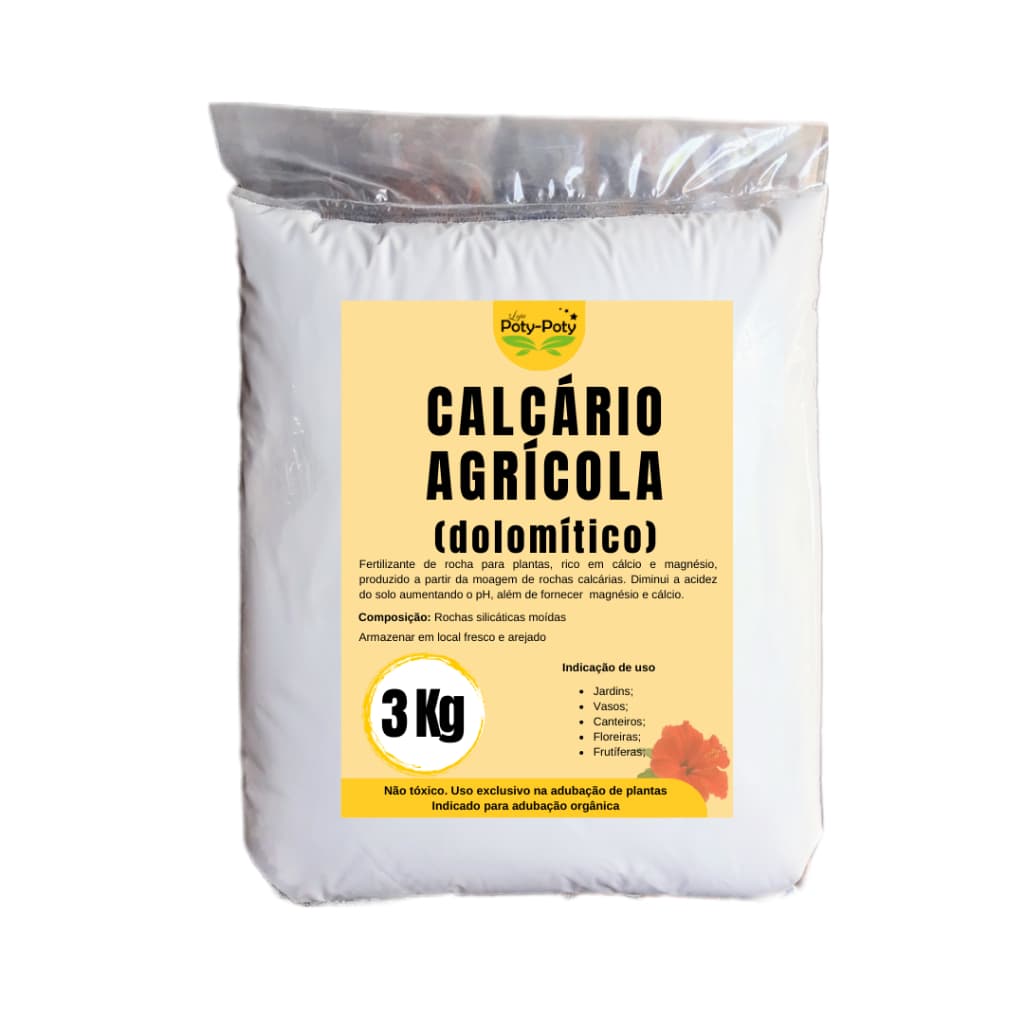 3 kg Calcário Agrícola Dolomítico p/ Correção de pH do Solo