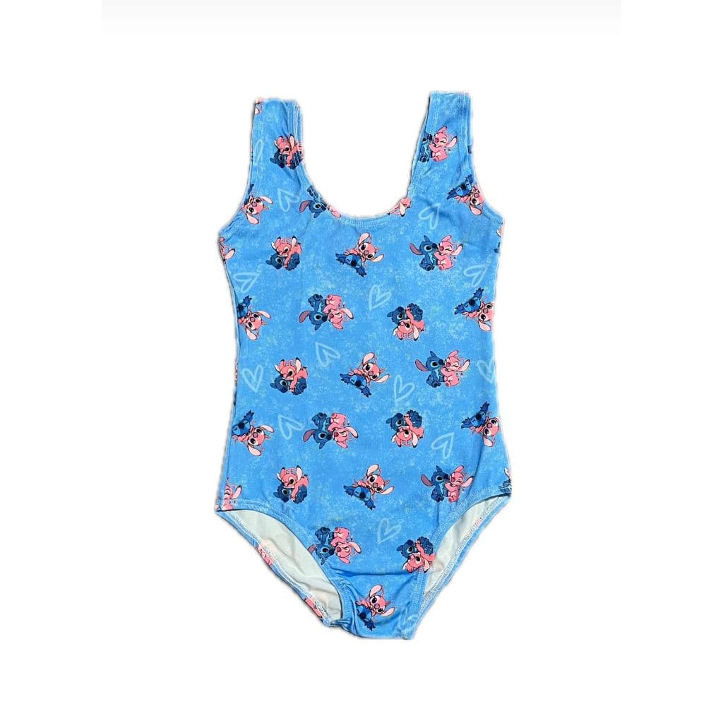 Body Maiô infantil para meninas com estampas do Stich e outros personagens
