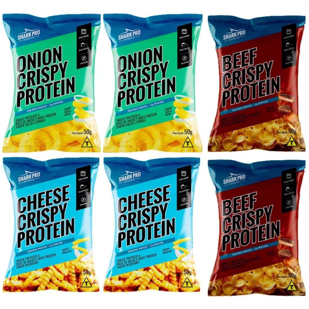 Kit 6x Salgadinhos Proteico Shark Pro - Snack 50g