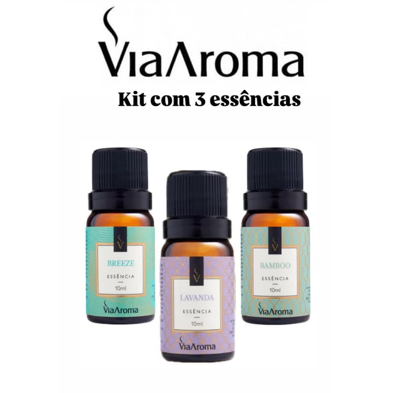 kit com 3 Essências Para Aromatizador Difusor de Ambiente  elétrico - Via Aroma - Essência a Escolher