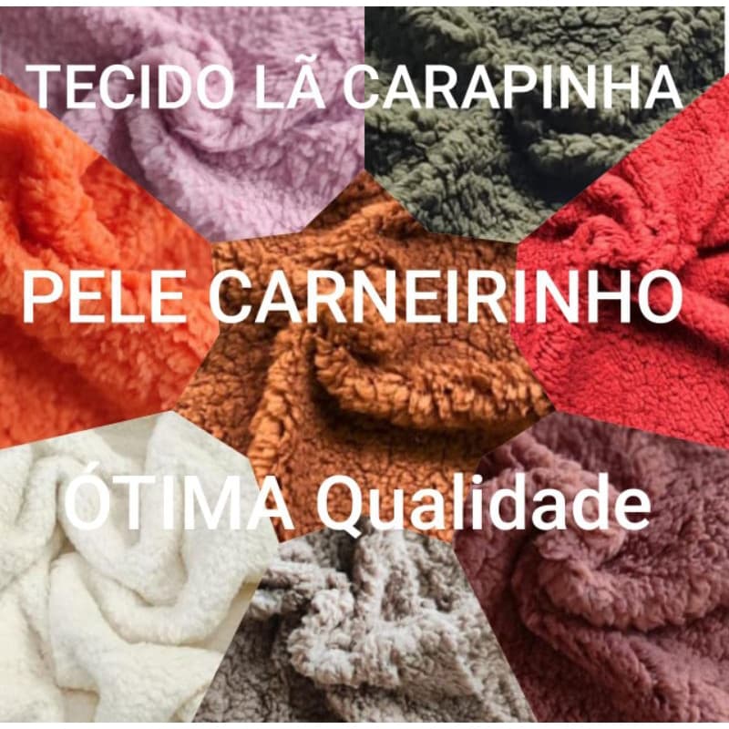 TECIDO LÃ OVELHA (PELE CARNEIRINHO) - 100% POLIÉSTER - 1m DE COMPRIMENTO x 1,50m DE LARGURA