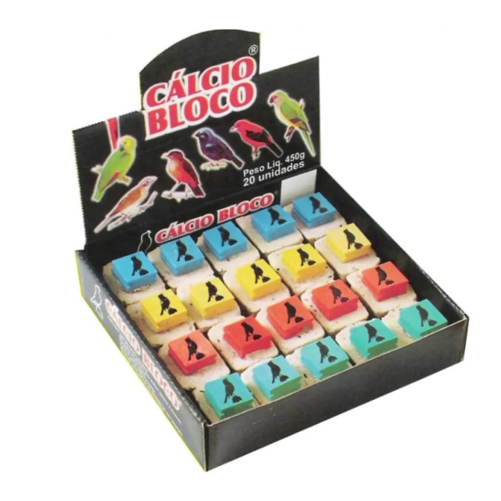 Caixa c/ 20 Pedras de Calcio para Passaros 8 sabores variados pedra cálcio