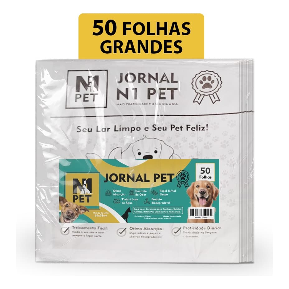 Jornal Higienico Biodegradável  Tapete Higienico Para Pet - 1 Kg / Folha Sustentável - Marca N1 PET