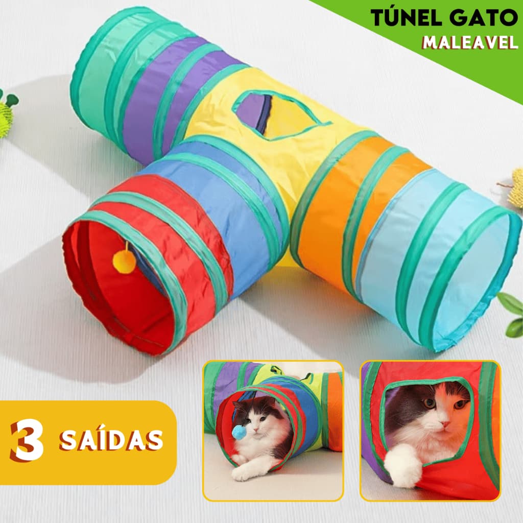 Tunel Brinquedo Labirinto Colorido Para Pets Dobrável - CH