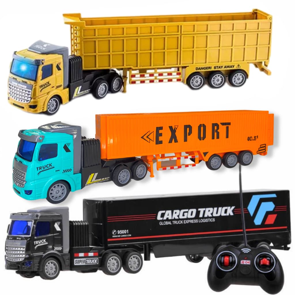 Caminhão Carreta Recarregável Com Controle Remoto 4 Canais