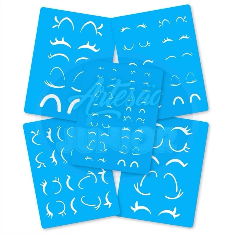 Stencil de Olhinhos Fofos (KIT ou Unidades) Estêncil Olhos
