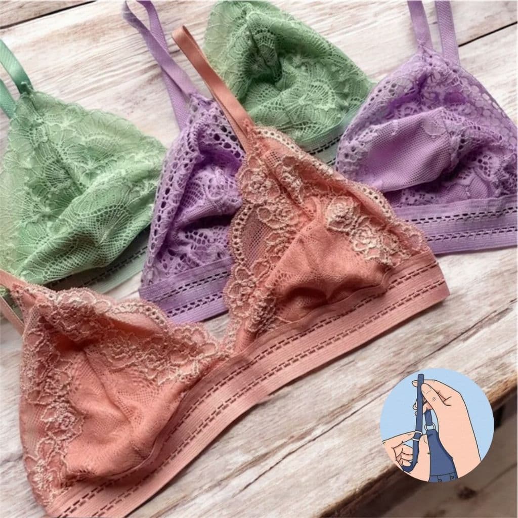 Kit 4 Sutiã De Renda Sem Bojo Com Forro com regulagem Tipo Top Com Elástico