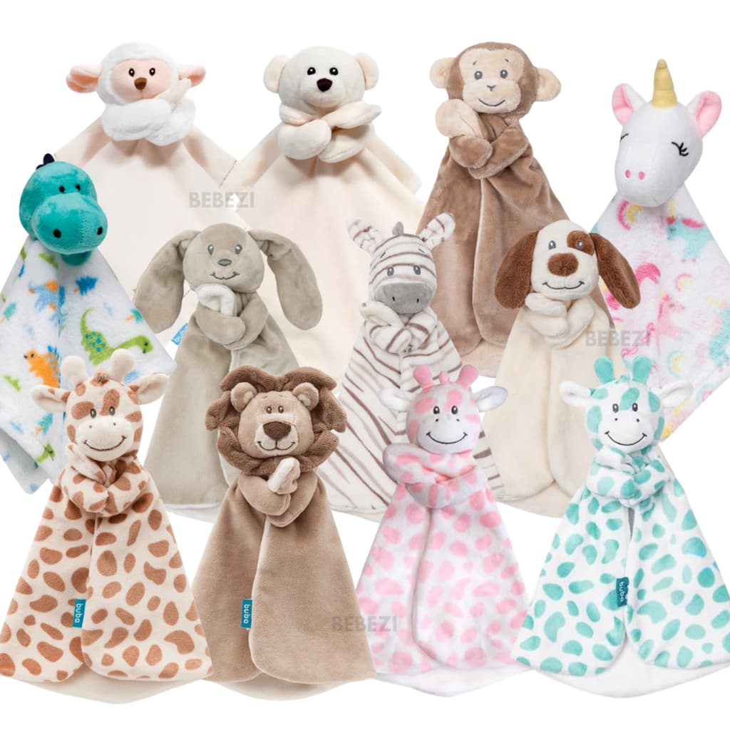 Naninha Buba Safari Premium Bebê Animais Hipoalergênica e Macia Pelucia Brinquedo - Envio Imediato