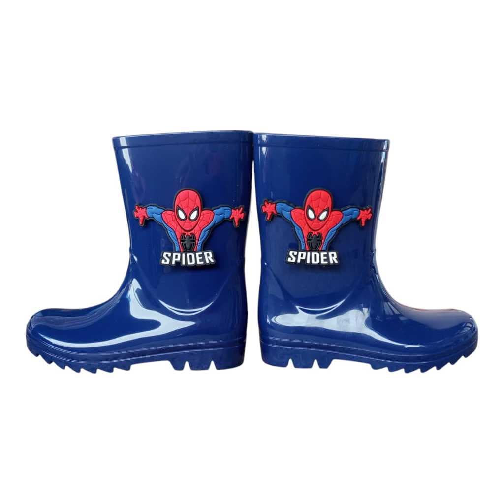 Galocha Bota de Chuva Homem Aranha  Cano Alto 17CM Confortável Impermeável Infantil Menino