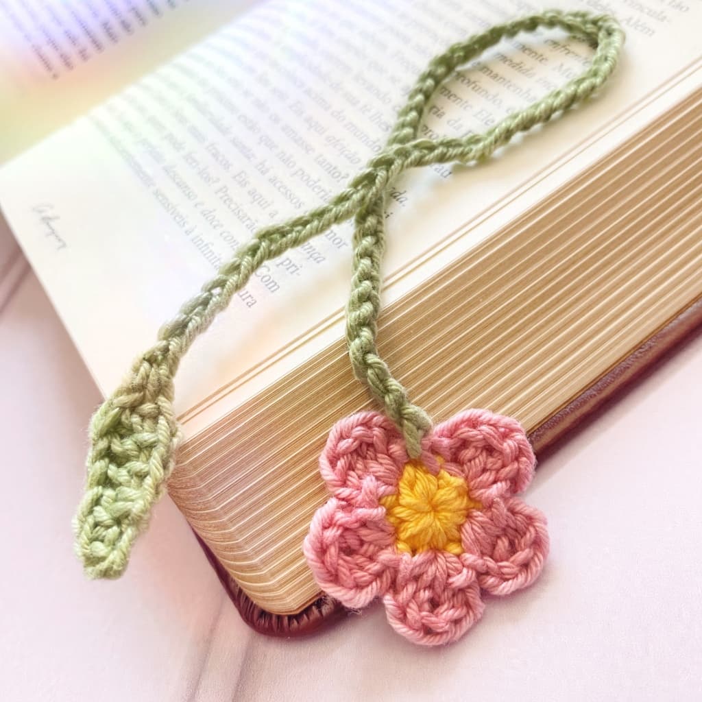 Marcador de Páginas Artesanal Flores para Livros e Bíblia