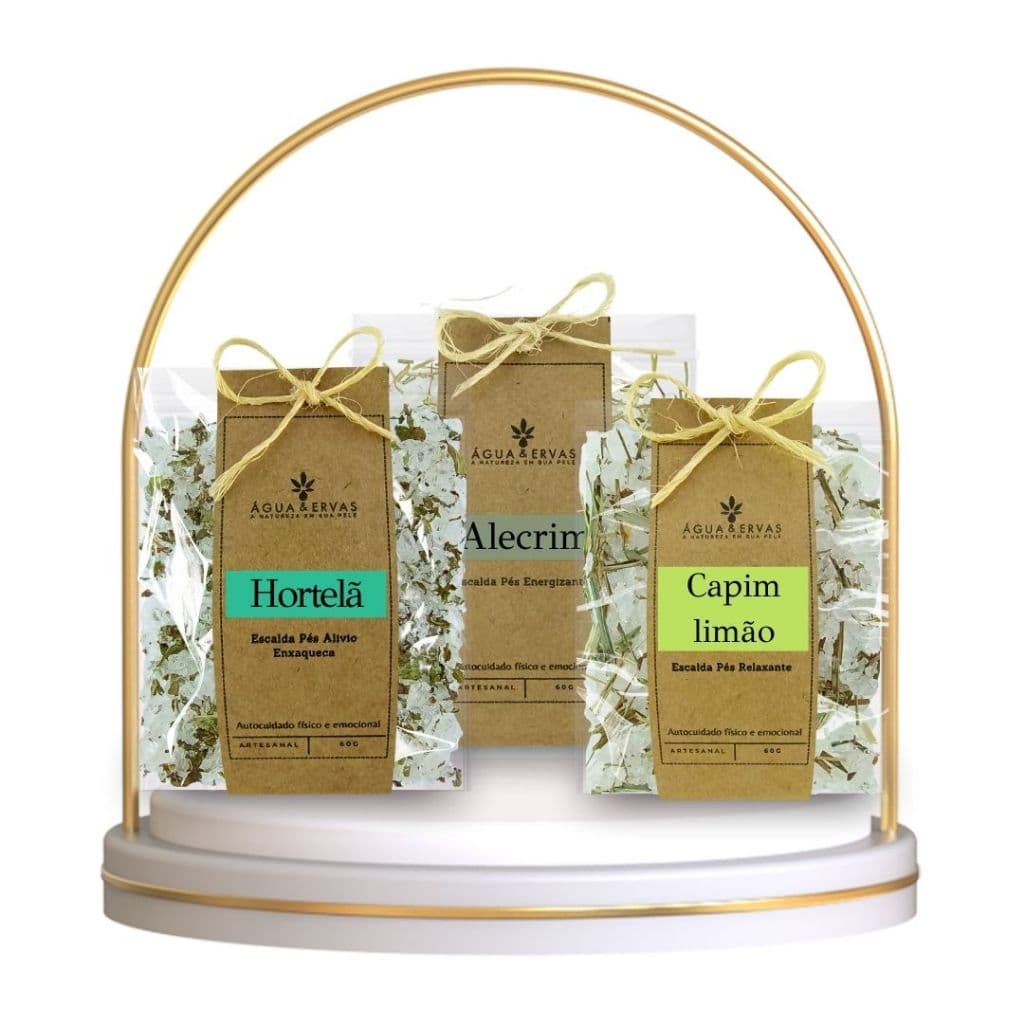 Escalda pés 10 Variados - Hortelã - Alecrim - Capim Limão Ideal para Mimos e Datas comemorativas