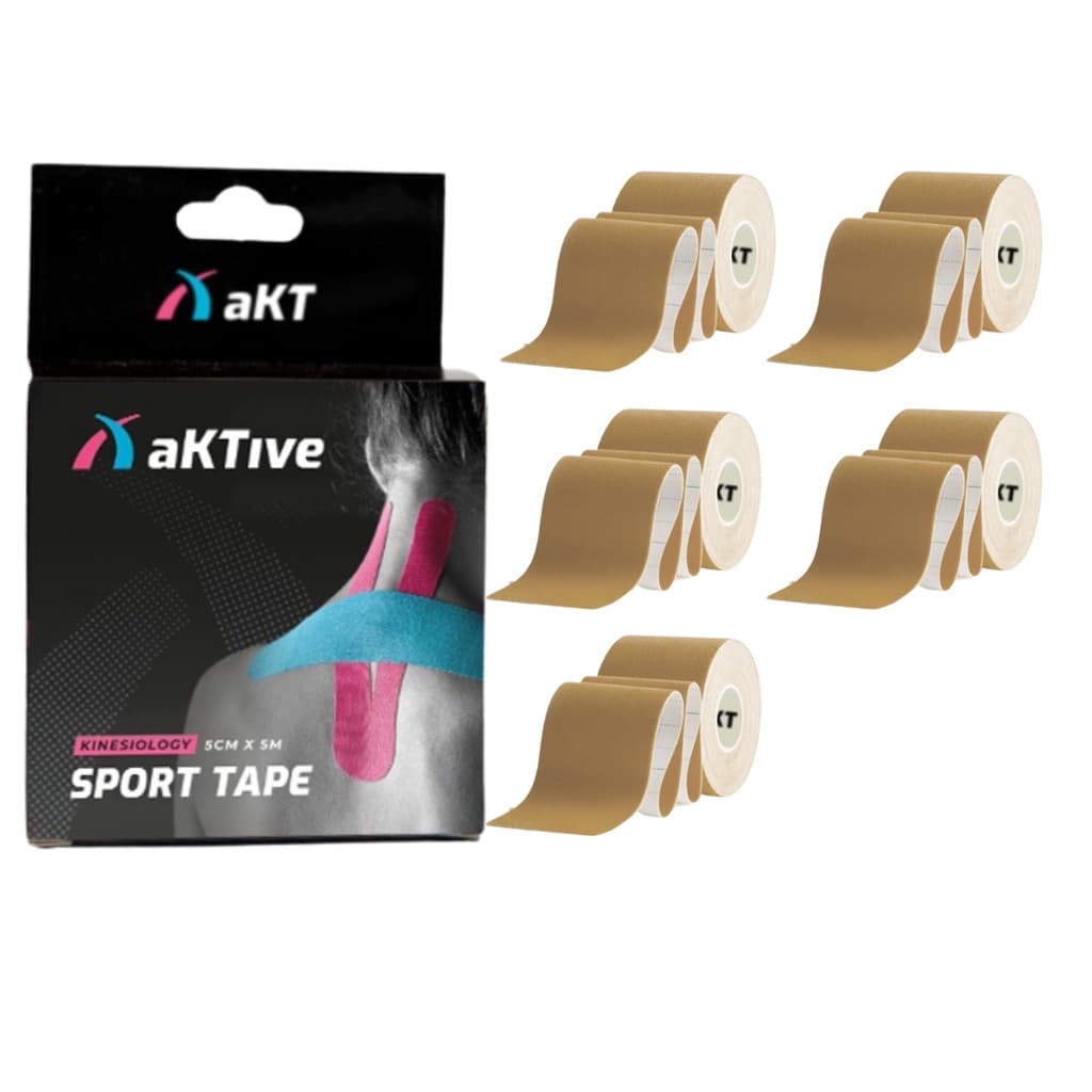 KIT Com 5 Unidades Fita Adesiva Kinésio Tape Original Bandagem Elástica Aktive Fisioterapia/Crossfit