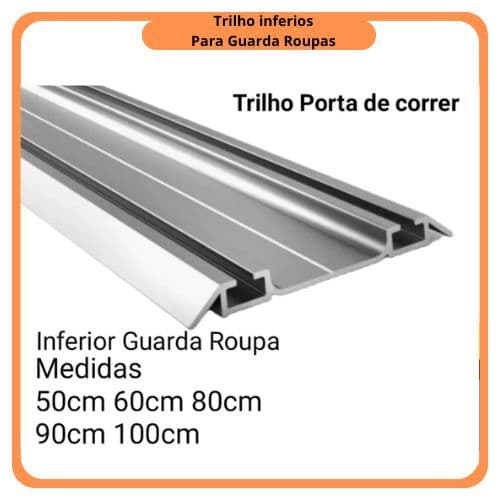 Trilho para Porta de Correr Inferior De Guarda Roupa Armários Cozinhas e Móveis
