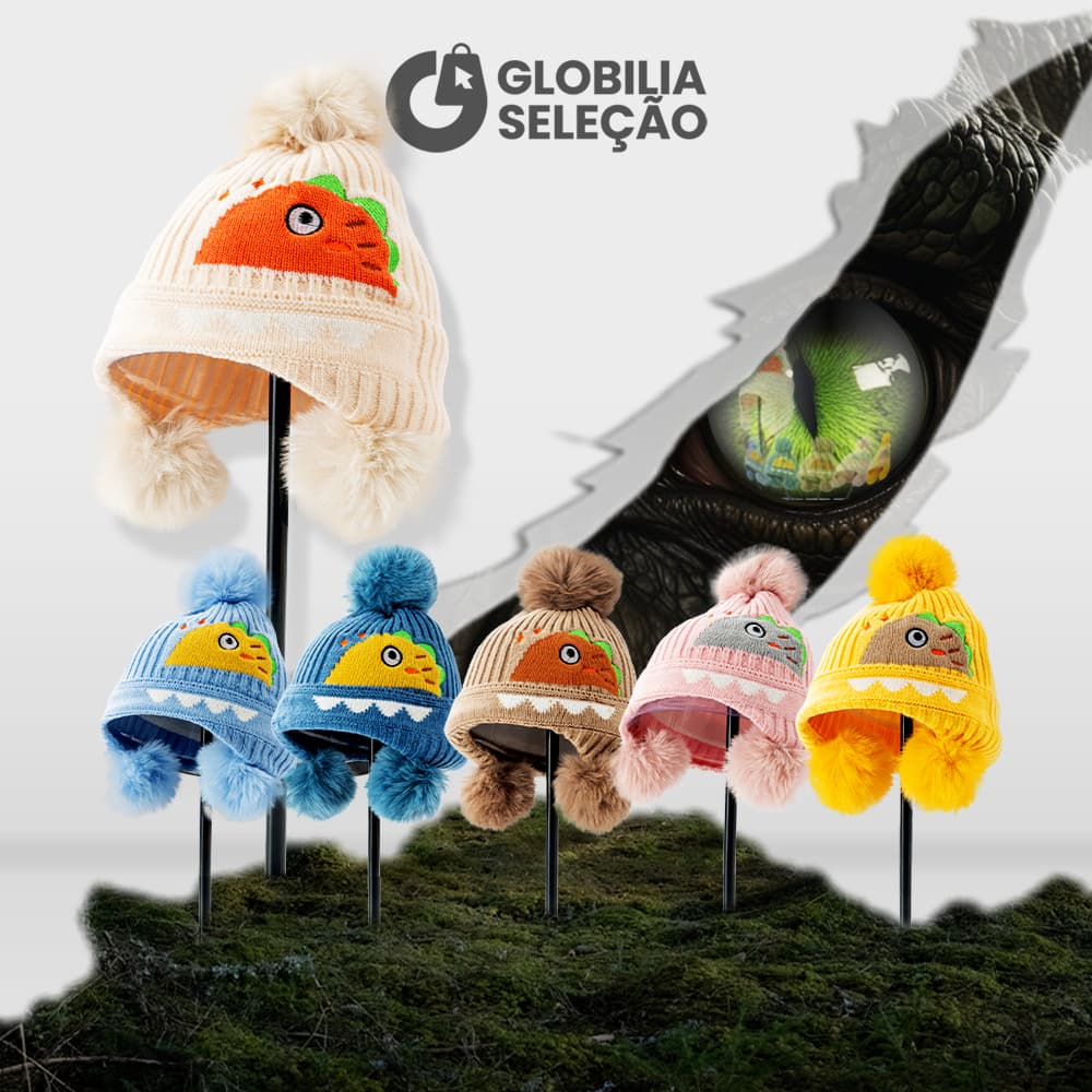 Gorro Touca Infantil Criança Menino Menina Tricotado Quente Fashion Para 3-10 anos KZ0369DIN