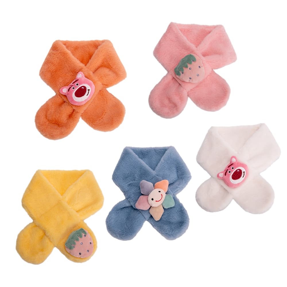 Cachecol Infantil Pelúcia Cachecol com Boneca Menina e Menino Cachecol de Cola Quente Fashion Para 3-9 Anos KL0045