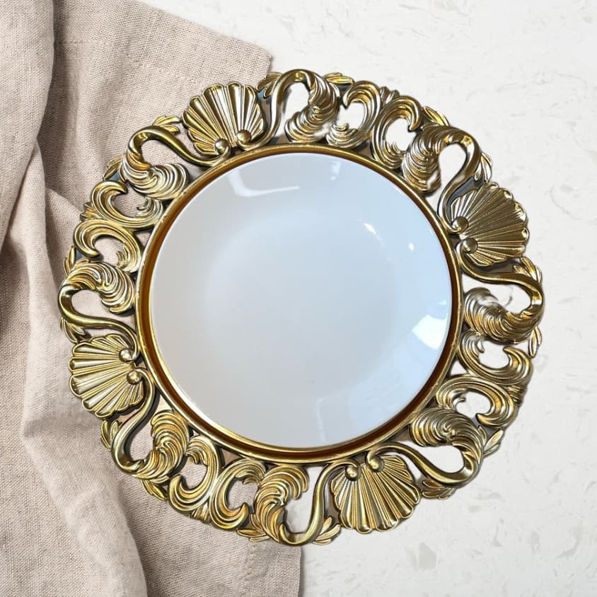 Kit Jogo Americano Luxo Sousplat Mesa Posta Jantar Qualidade Premium Dourada Gold Festa Casamento