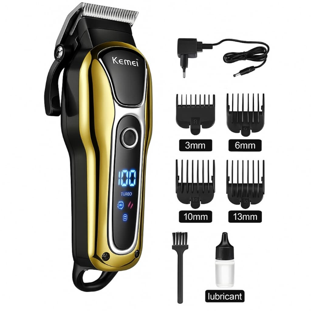 Maquininha Kemei Km-1990 Profissional Cortar Cabelo Aparador Máquina Corte Cabelo Barba Acabamento