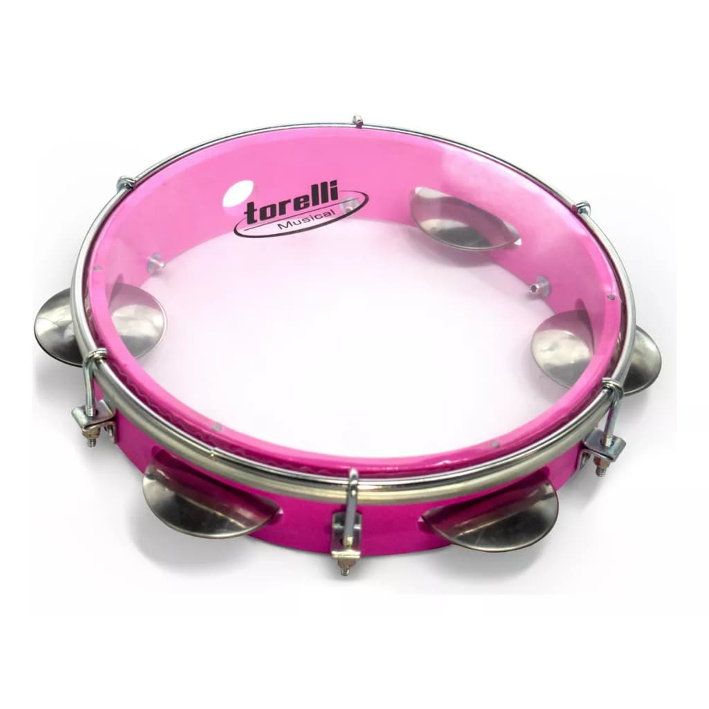 Pandeiro Rosa Torelli Tp848 8 Polegadas Pele Transparente