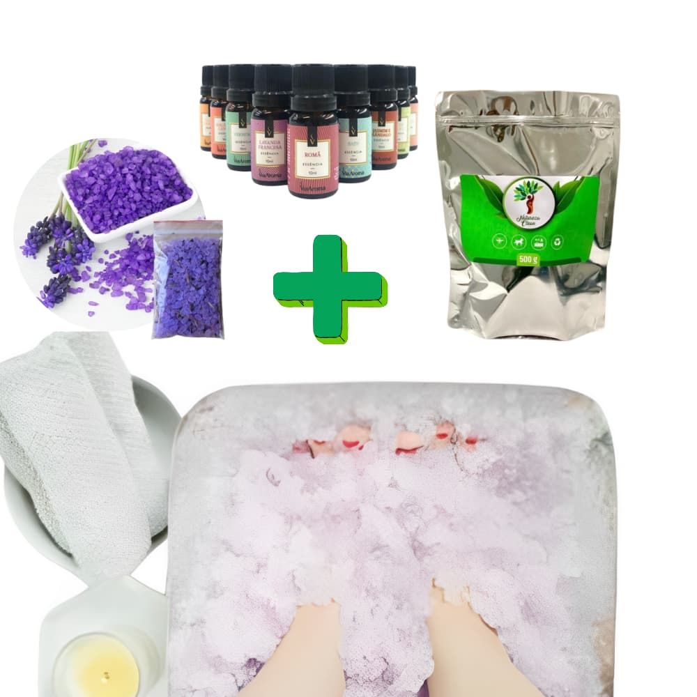 Kit Jelly spa - Gelatina Terapêutica - Gel Sensorial (Solvente + Essência Aromática + Escalda para os pés)