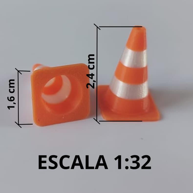 CONES MINIATUARA ESCALA 1:32, 2,4CM ,cone miniatura na escala de 1:32 feita em impressão 3d
