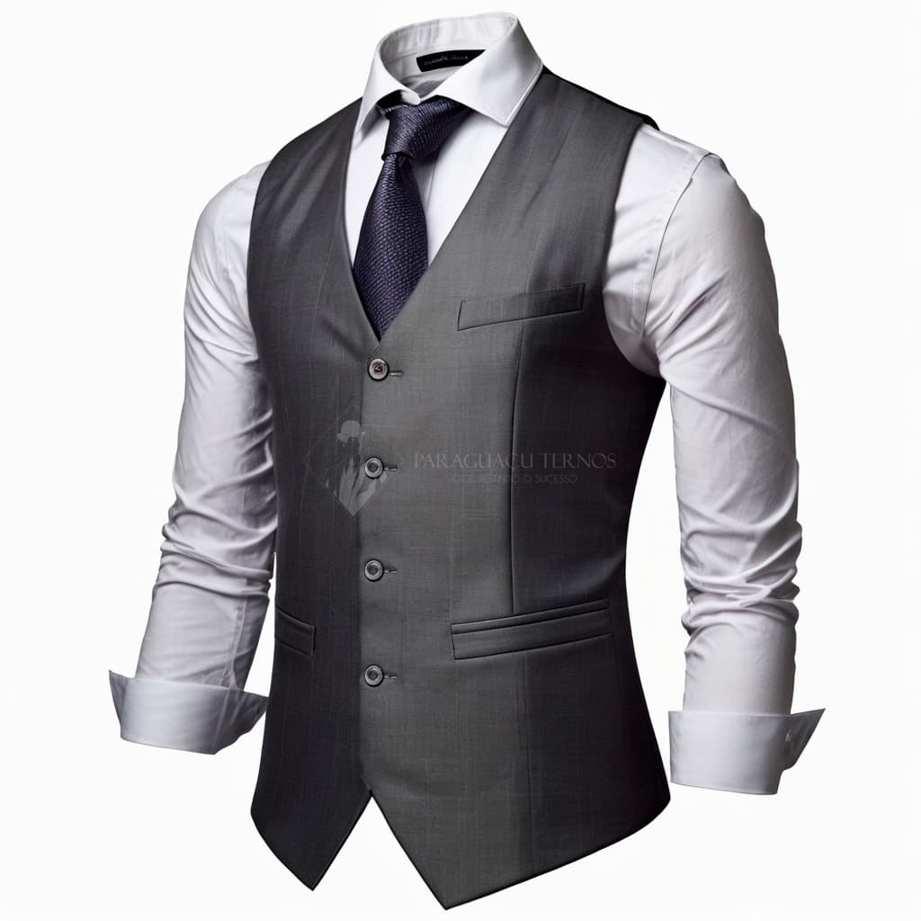 Colete Social Slim Cinza Chumbo - Corte Italiano | Qualidade Superior e Pronta Entrega