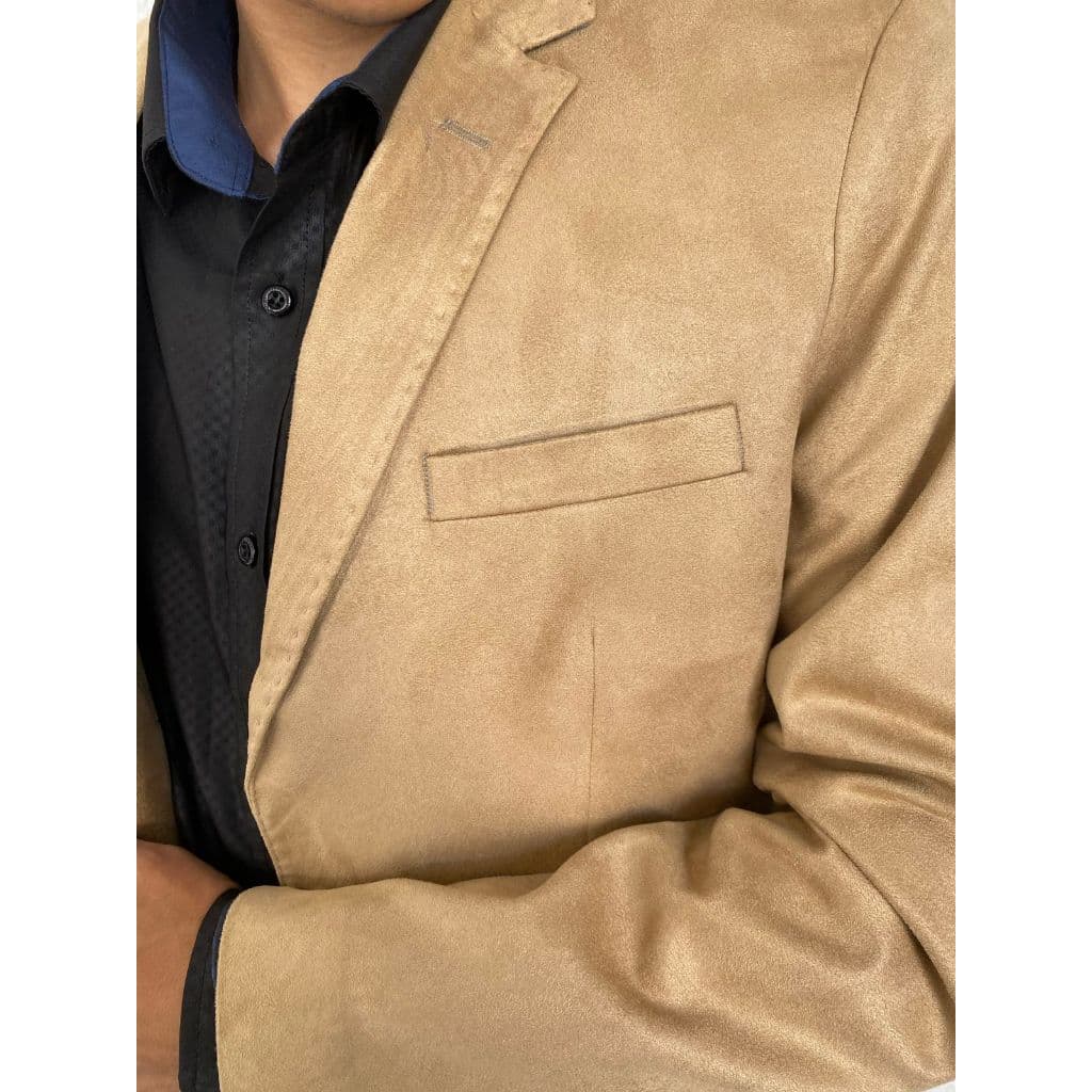 Blazer Suede Premium Semi Slim - Bege - Luxuoso - Inverno - Alto Padrão - Lançamento 2026 - Estilo
