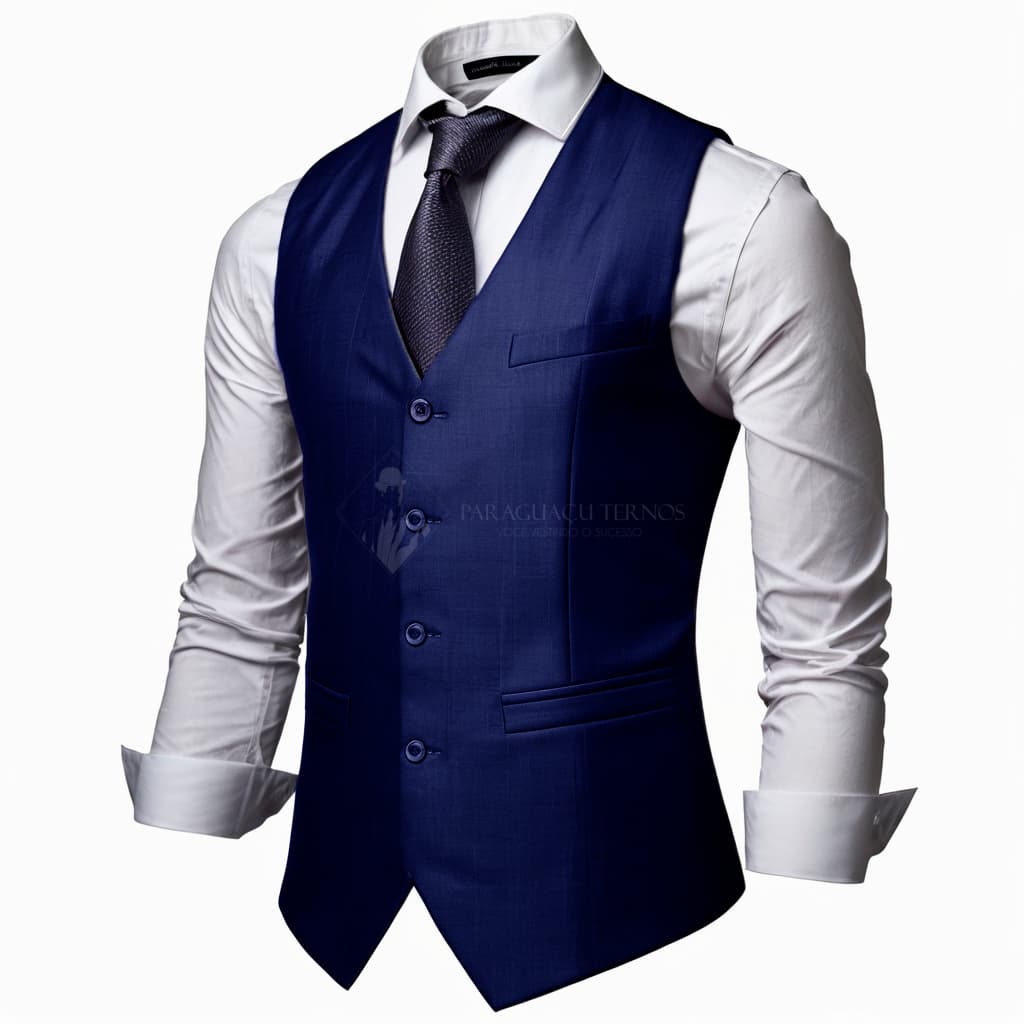Colete Social Masculino Slim Azul Marinho - Oxford Premium | Corte Italiano e Envio Imediato