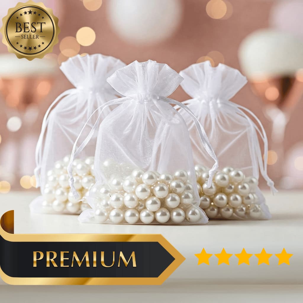 Kit 05/10/50/100 Un Saco Saquinho Organza Tule Lembrancinhas 7x9 9x12 10x15 Branco Festa Casamento