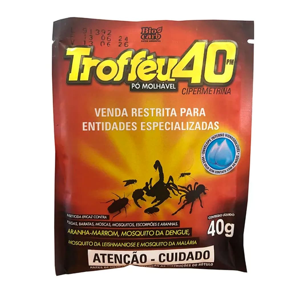 Kit 3 Inseticida Trofféu 40PM Saco de 40g