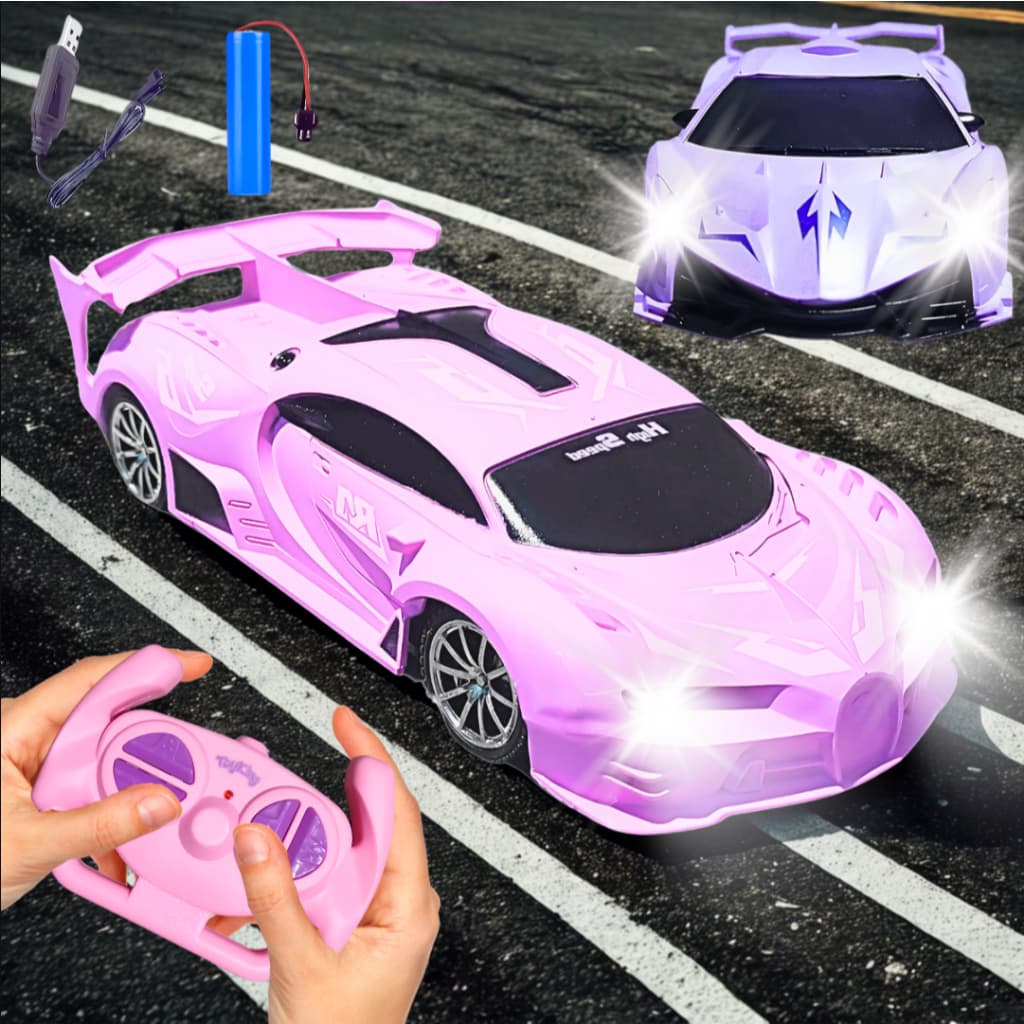 Carrinho Controle Remoto A Bateria Recarregável Para Menina Esportivo Rápido Lamborguini Ferrari Led