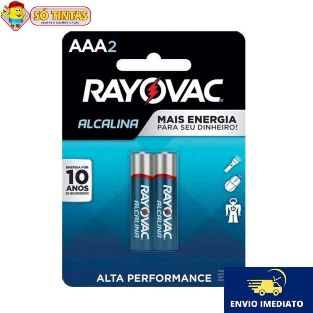 Pilhas Alcalinas Rayovac Tamanho AAA2 - Cartela com 2