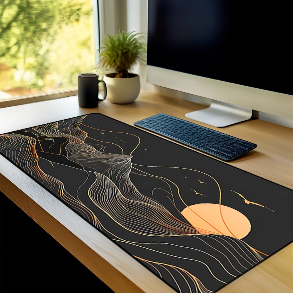 Mouse Pad Gamer Chinese  Antiderrapante Grande 70x35 80x35 90x40 90x50 cm borda costurada