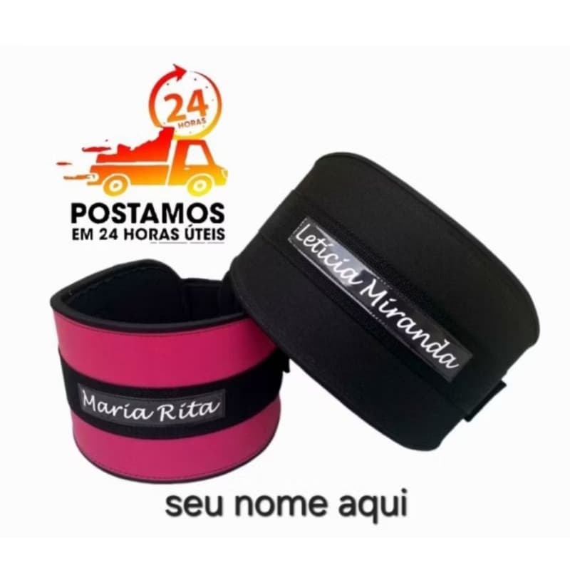 cinto cinta cinturão personalizado academia agachamento musculação couro sintético reforçado com fibra de PVC