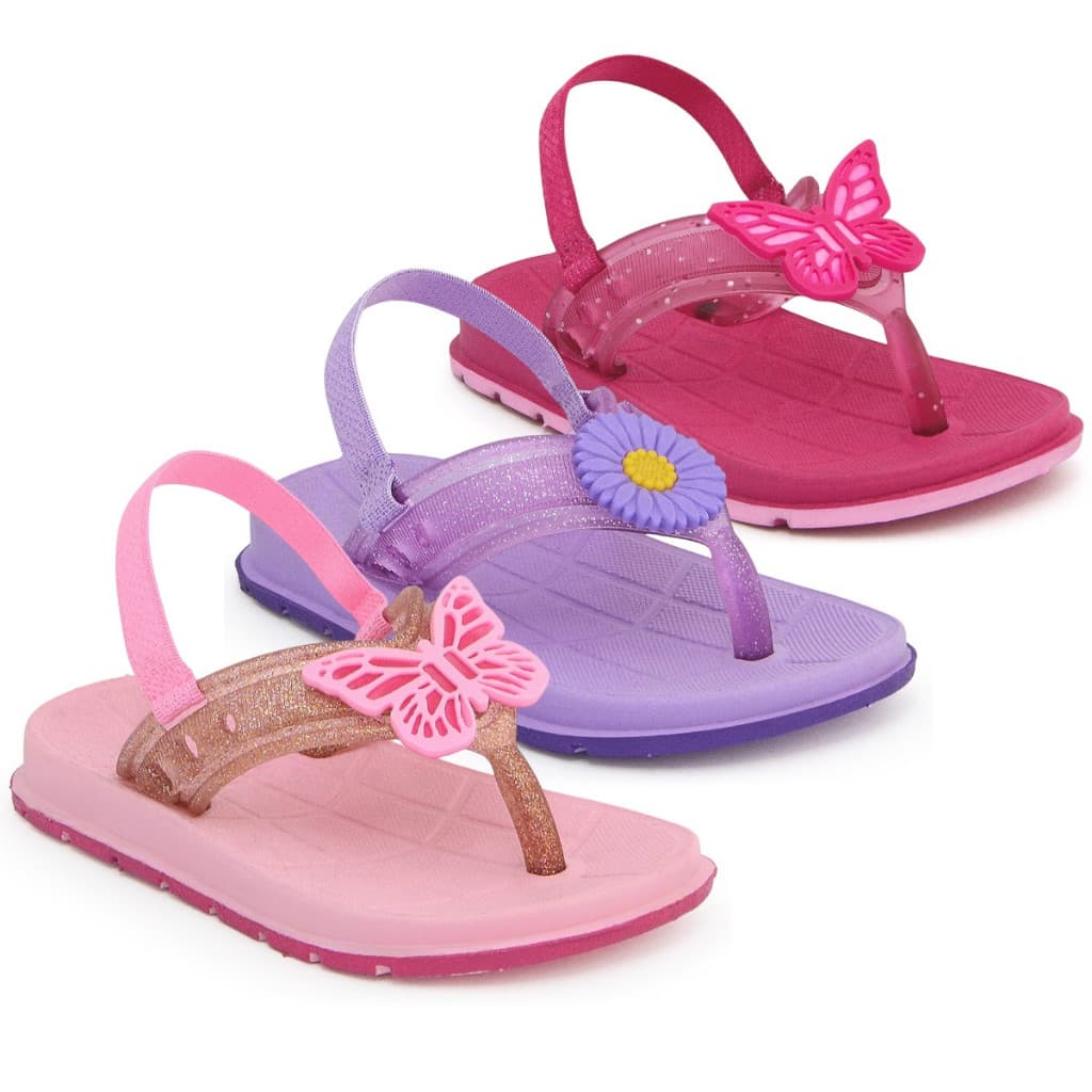 Sandália Chinelo Bebê Menina Com Elástico Confortável Anatômico
